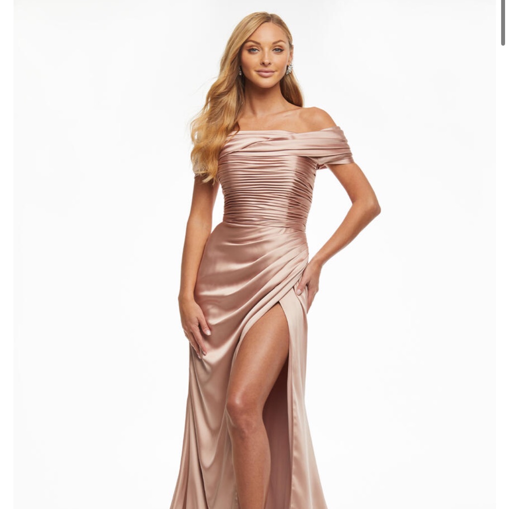 Rose Gold Ashley Lauren Nwt Size 12 Chic Strapless Gown